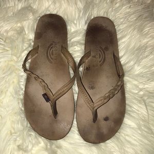 Rainbow Braided Strap Flip Flops